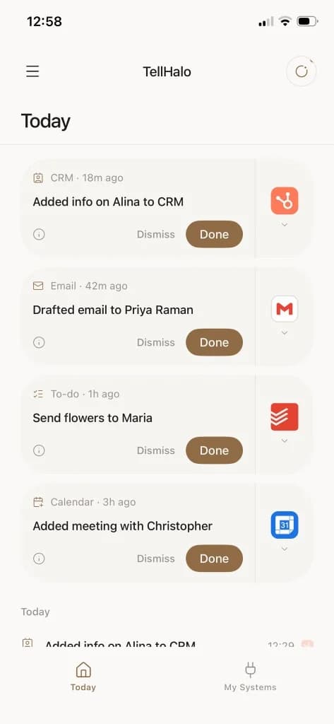 TellHalo app: the finished, structured incident record in the right system